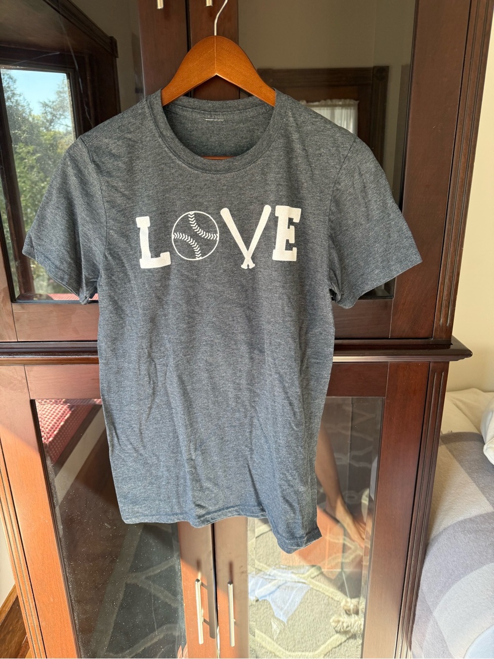 Grey 'Love' Baseball Graphic Tee